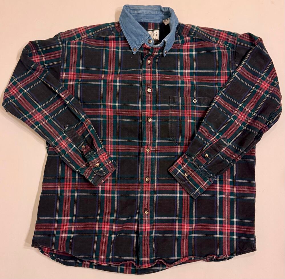 Vintage 90s Windsor Shirt Company Women's Long Sleeve Denim Collar Button Down M